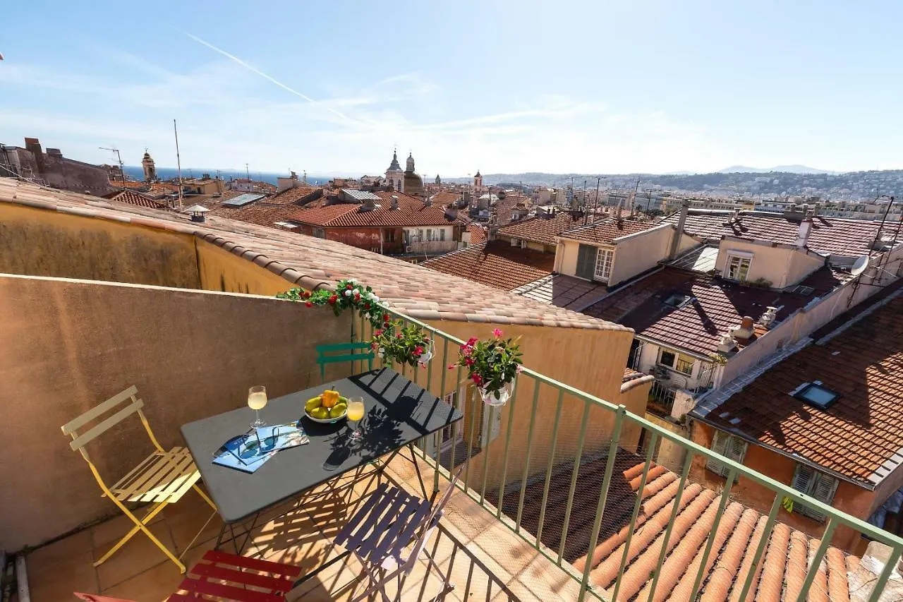 La Croix - F3, Terrasse Vue Panoramique, Vieux-Nice Old Town And Terrace Apartment